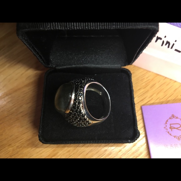 RARITIES NWT Carol Brodie Labradorite & Black Spinel Ring - Picture 5 of 8
